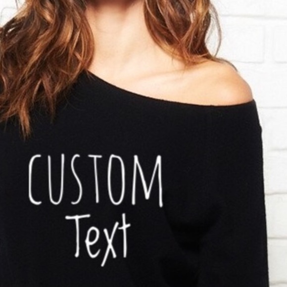 NEW Personalized Off Shoulder Sweatshirt Custom - Picture 2 of 10
